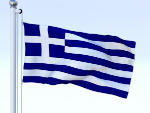 animated greece flag Model 3D