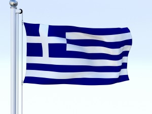 animated greece flag Modello 3D