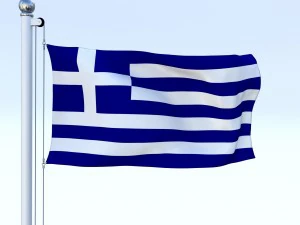 animated greece flag 3D Model