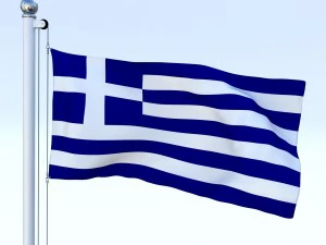 animated greece flag 3D Model