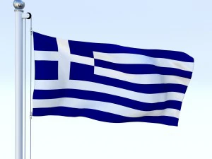 animated greece flag 3D Model