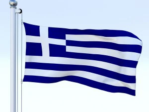 animated greece flag 3D Model