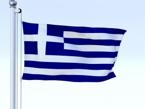 animated greece flag Modello 3D