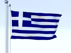 animated greece flag 3D Model