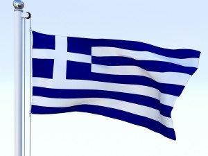 animated greece flag Modello 3D