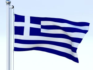 animated greece flag 3D Model