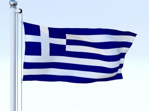 animated greece flag Modello 3D