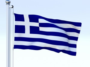 animated greece flag Modello 3D
