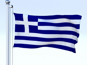 animated greece flag Modello 3D