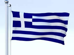 animated greece flag 3D Model