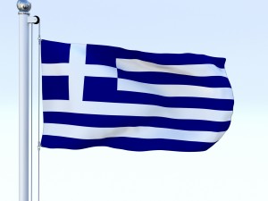 animated greece flag Modello 3D