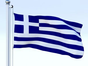 animated greece flag 3D Model
