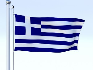 animated greece flag Modello 3D