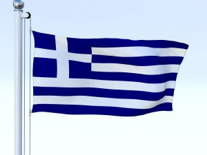 animated greece flag 3D Model