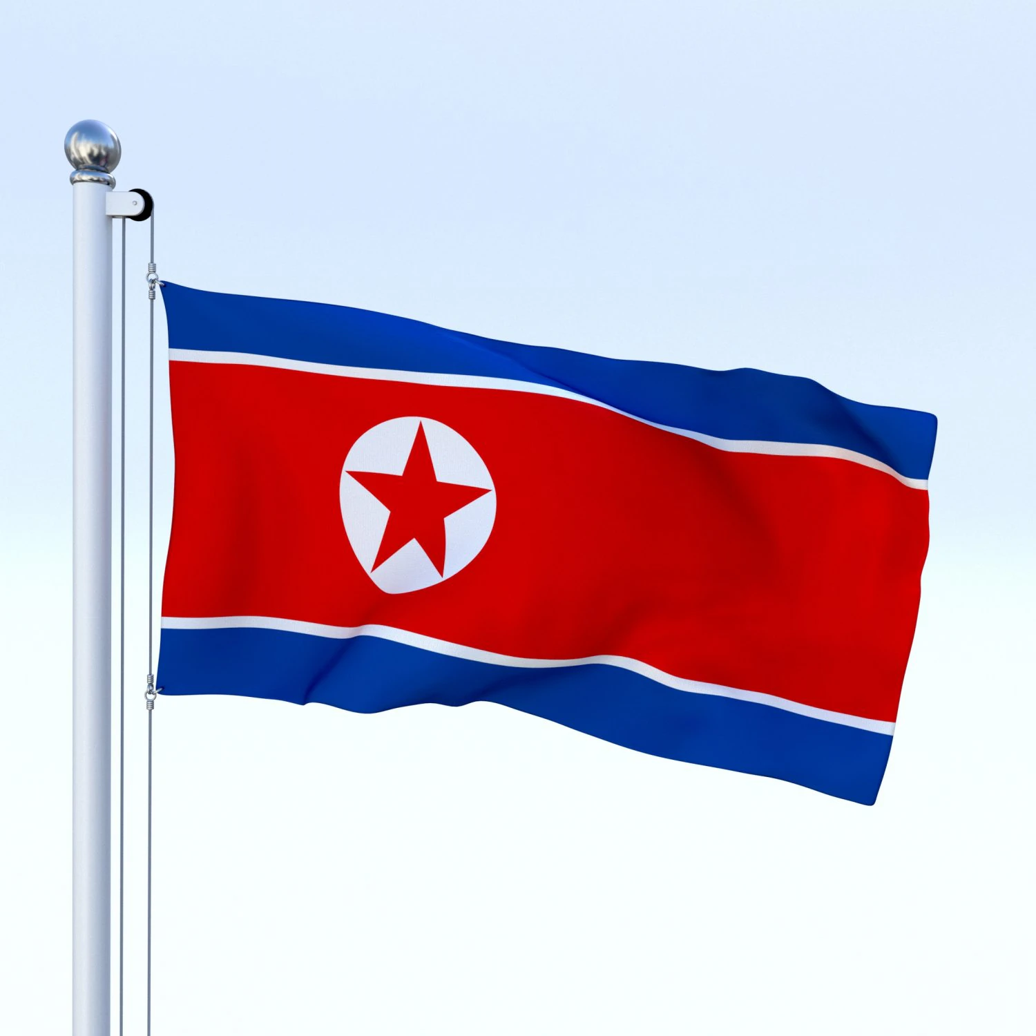 animated north korea flag 3D Model .c4d .max .obj .3ds .fbx .stl .blend 