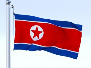 animated north korea flag 3D Model
