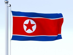animated north korea flag 3D Модель