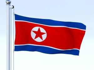 animated north korea flag 3D Model