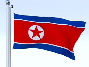 animated north korea flag 3D Модель