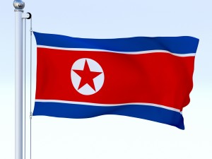 animated north korea flag 3D Модель