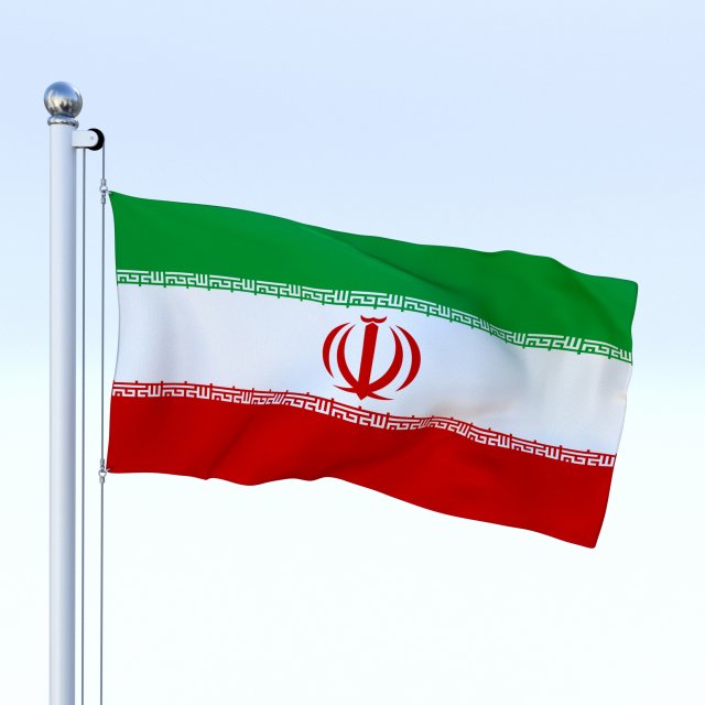 animated iran flag 3D Модель .c4d .max .obj .3ds .fbx .stl .blend