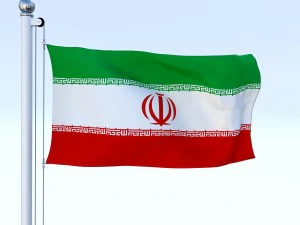 animated iran flag 3D Model