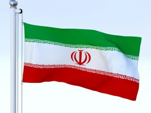 animated iran flag 3D Model