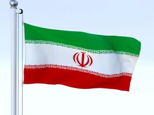 animated iran flag 3D Model