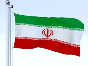 animated iran flag 3D Model