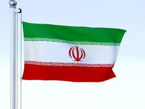 animated iran flag 3D Model