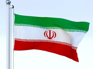 animated iran flag 3D Model