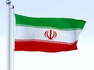 animated iran flag 3D Model