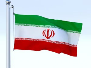 animated iran flag 3D Model