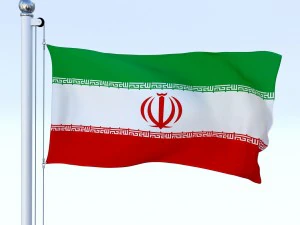 animated iran flag 3D Model