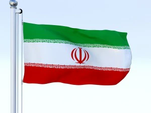 animated iran flag 3D Model