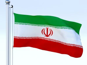 animated iran flag 3D Model