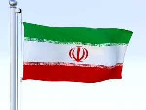 animated iran flag 3D Model