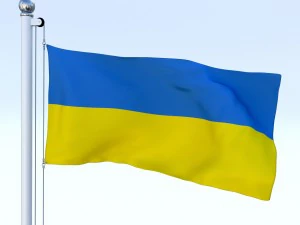 bandiera animata dell'ucraina Modello 3D