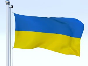 bandiera animata dell'ucraina Modello 3D