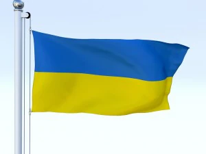 bandiera animata dell'ucraina Modello 3D