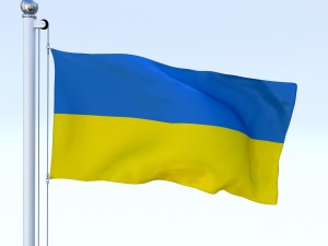animated ukraine flag 3D Model