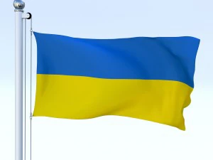bandiera animata dell'ucraina Modello 3D
