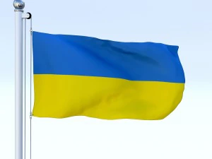 bandiera animata dell'ucraina Modello 3D