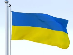 bandiera animata dell'ucraina Modello 3D