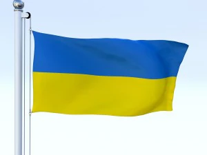 bandiera animata dell'ucraina Modello 3D