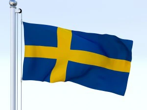 bandeira sueca animada Modelo 3D