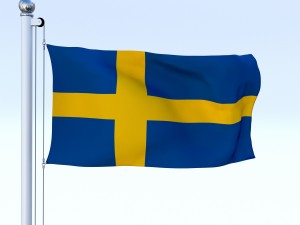 animated sweeden flag Modelo 3D