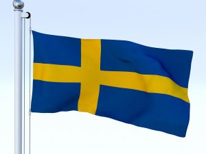 animated sweeden flag Modelo 3D