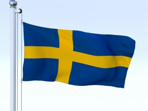 animated sweeden flag Modelo 3D