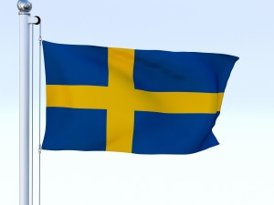 animated sweeden flag Modelo 3D